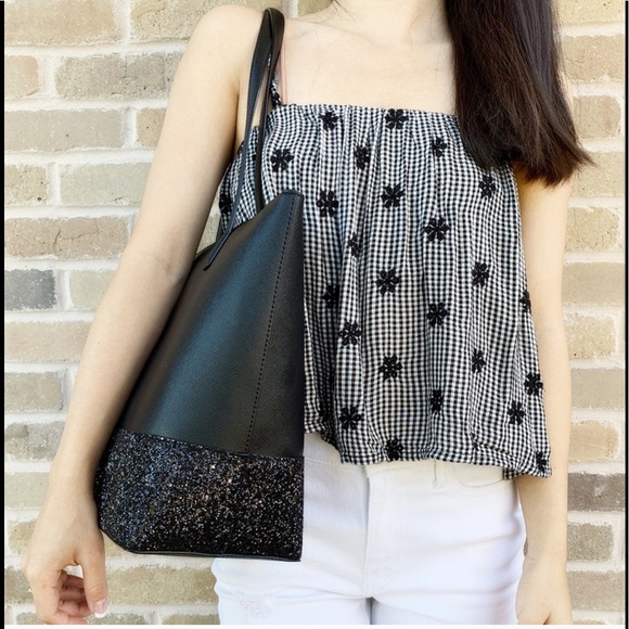 🥰NWT Kate Spade Large Glitter Tote - Picture 3 of 6